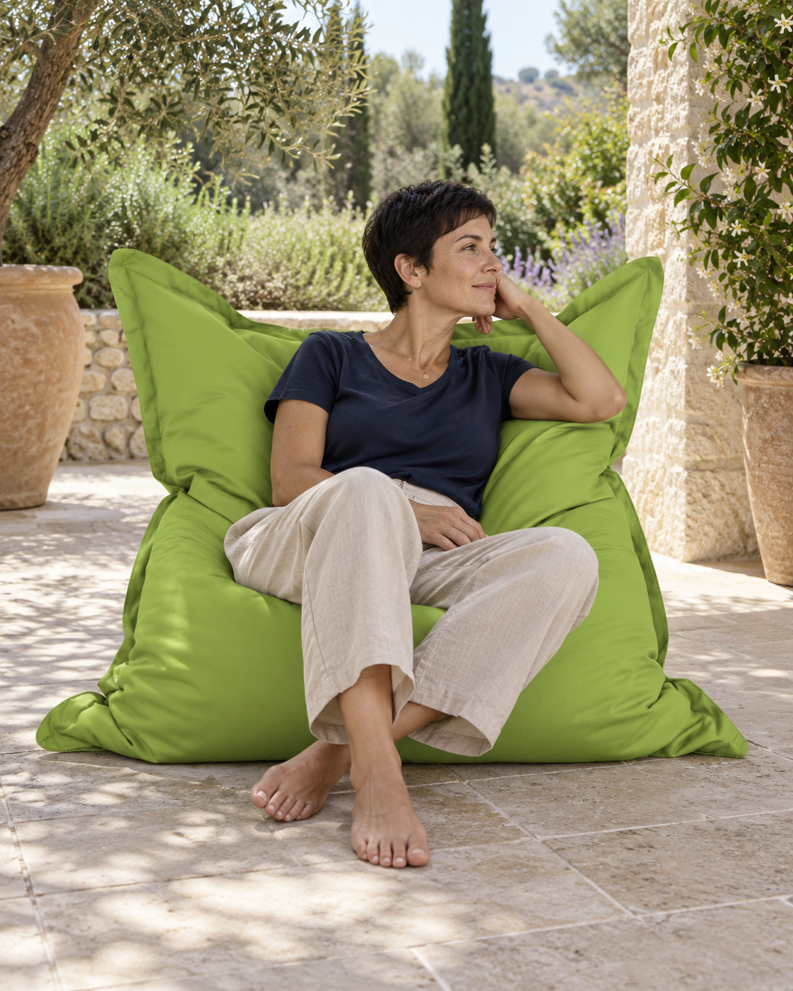Pouf Belly - Verde - ambientazione